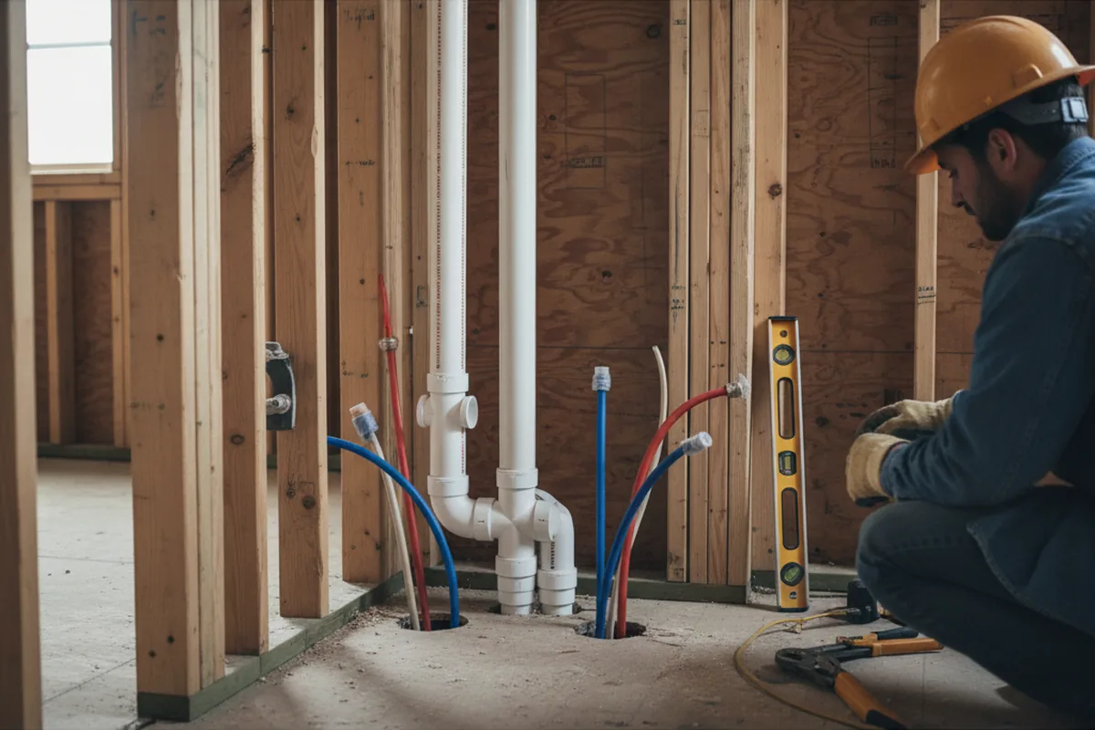 Drain and supply rough-in during Drain Cleaning in Hazlehurst