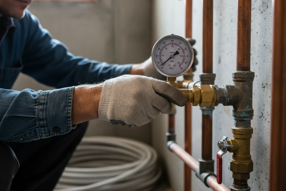 Pressure testing a repaired line during Water Line Repair in Hazlehurst